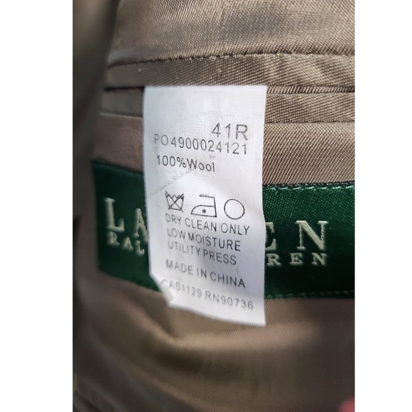 Lauren Ralph Lauren Men's Wool BlazerJacket Size 41R Brown Plaid Business Casual - Picture 5 of 15